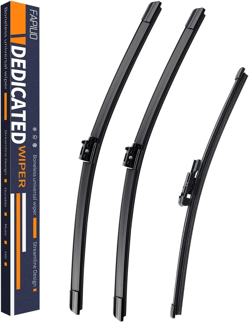 FAPIUO Replacement for Mercedes-Benz GLA45 AMG 2016-2021,Mercedes-Benz GLA250 2016-2021 Silent Wipers - Front Windshield Wipers 24"+19"+12" Blade Set (3 Pack） - Image 1